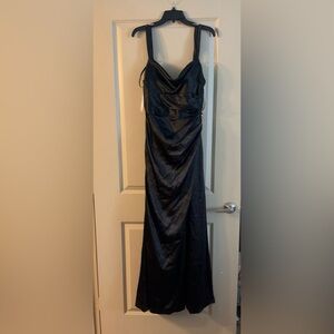 Elegant Black Satin Maxi Dress